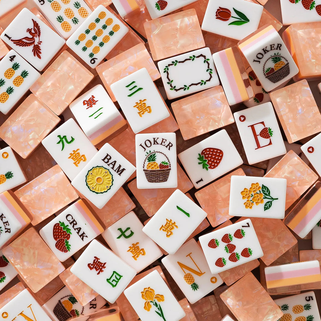 Strawberry Pineapple Shimmer Mahjong Tiles