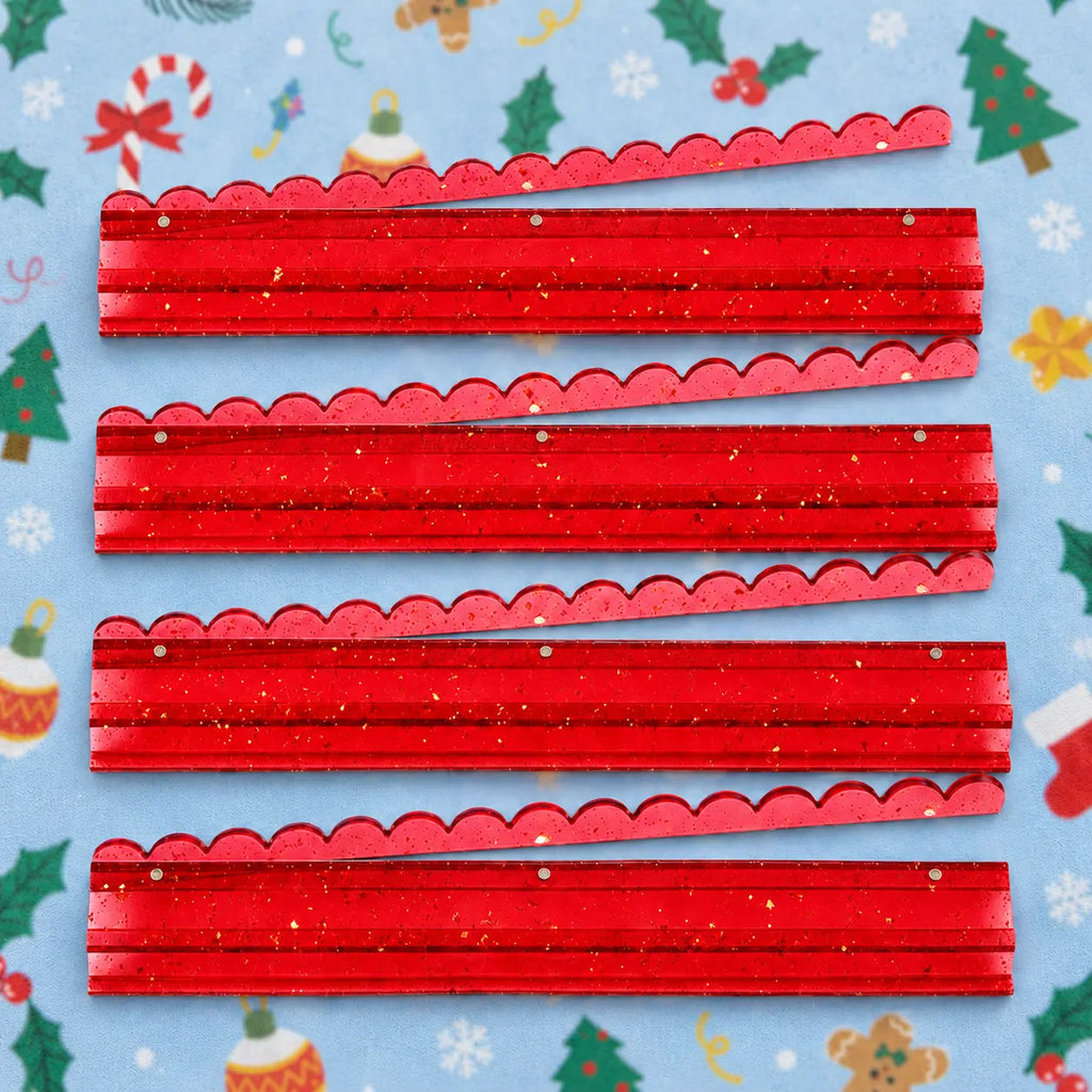Christmas 20" Glitter Mahjong Racks with Pushers 4 Pack