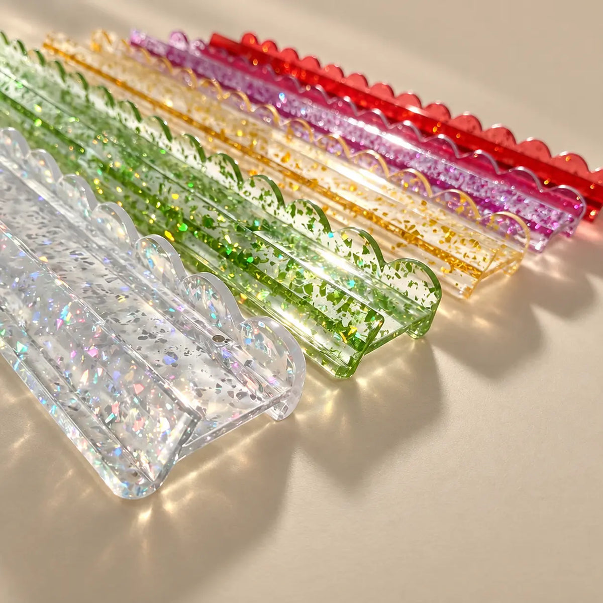 Christmas 20" Glitter Mahjong Racks with Pushers 4 Pack