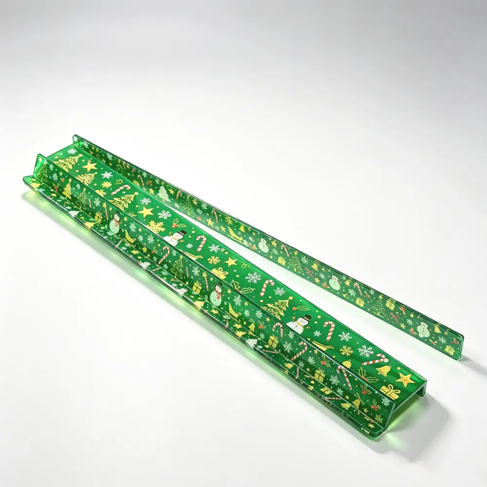 Christmas Acrylic Mahjong Racks with Pushers  20" Set of 4