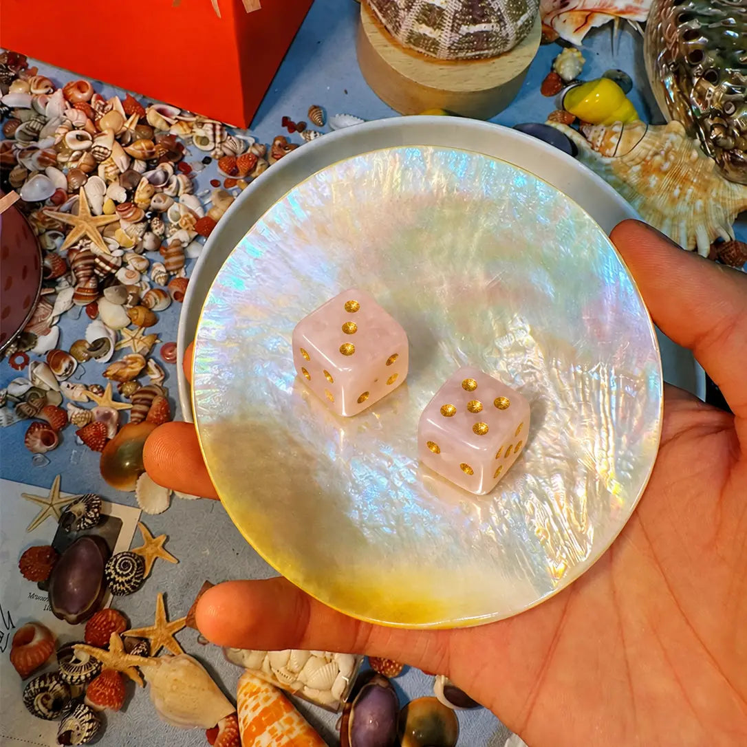 Natural Mother of Pearl Mahjong Dice Dish