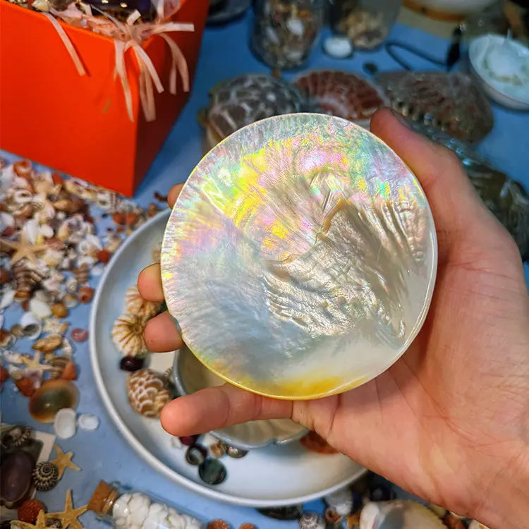 Natural Mother of Pearl Mahjong Dice Dish