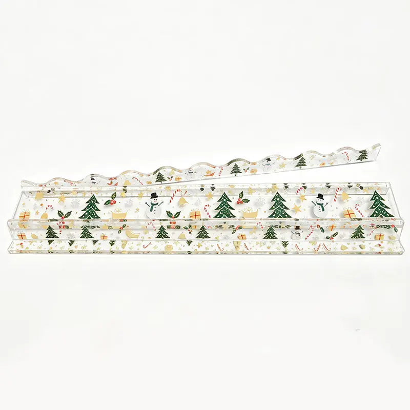 Christmas Acrylic Mahjong Racks with Pushers  20" Set of 4