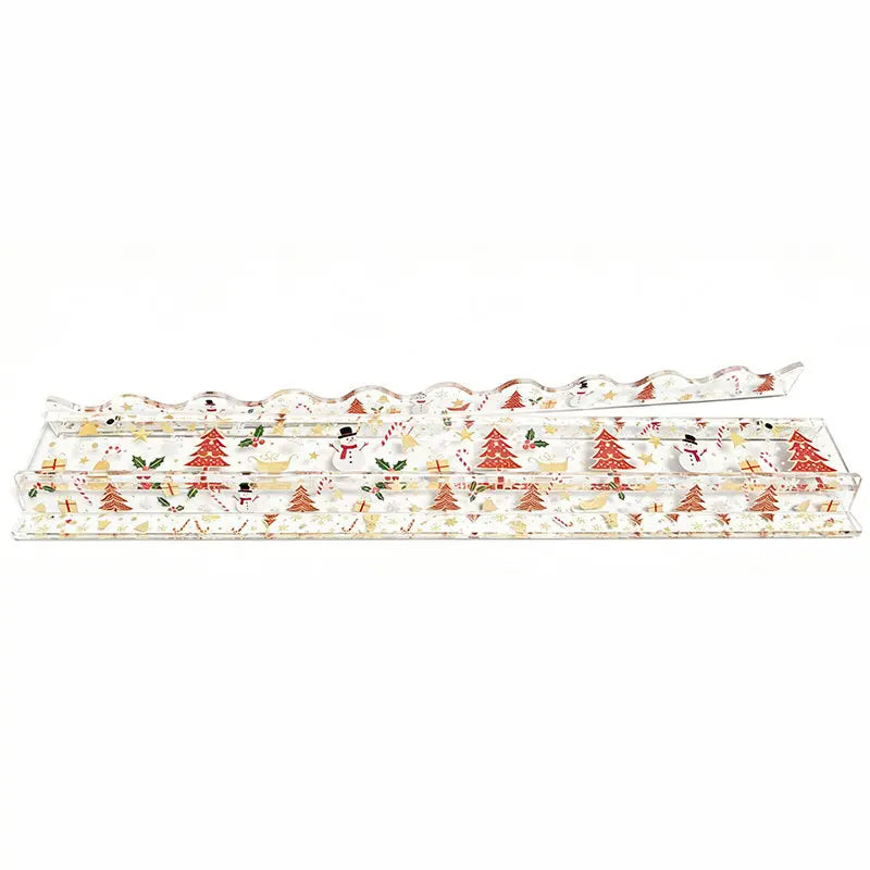 Christmas Acrylic Mahjong Racks with Pushers  20" Set of 4