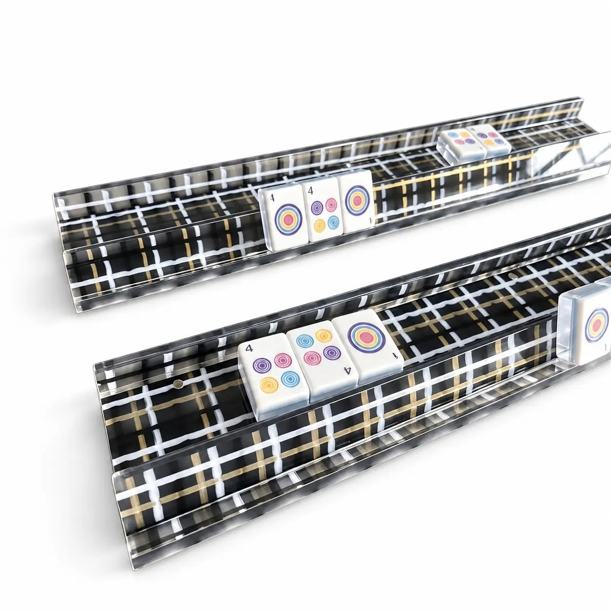 Plaid 20" American Mahjong Racks With Pushers