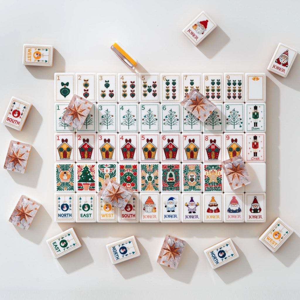 Vintage Christmas Mahjong Tiles