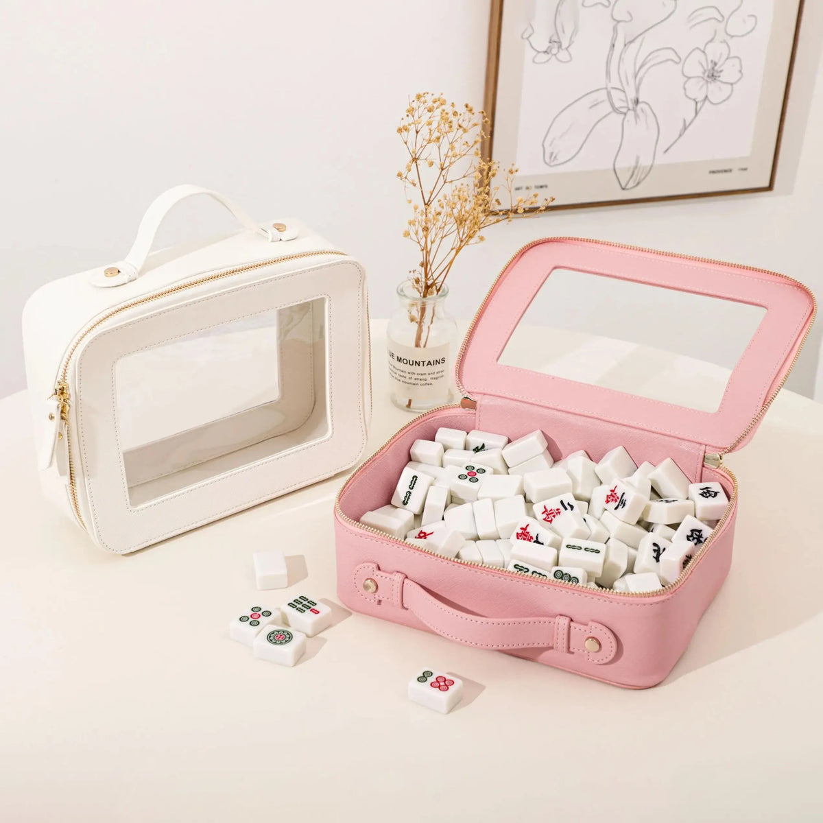 Leather Mahjong Tile Bag