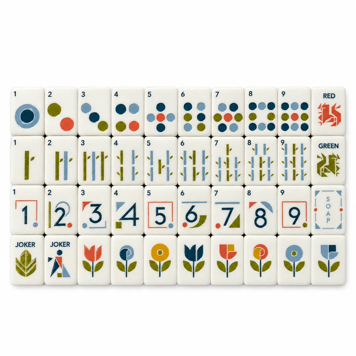 Mid Century Geometric Mahjong Tiles
