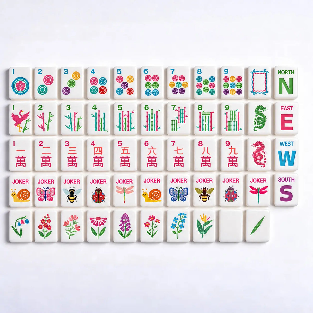 Garden Bugs Mahjong Tiles