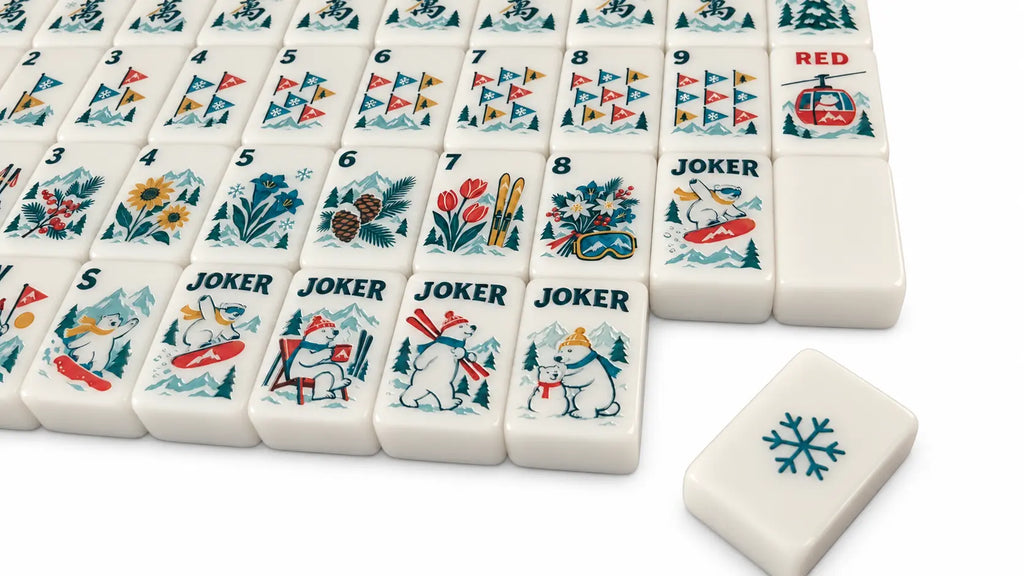 Polar Bear Ski Adventure Mahjong Tiles