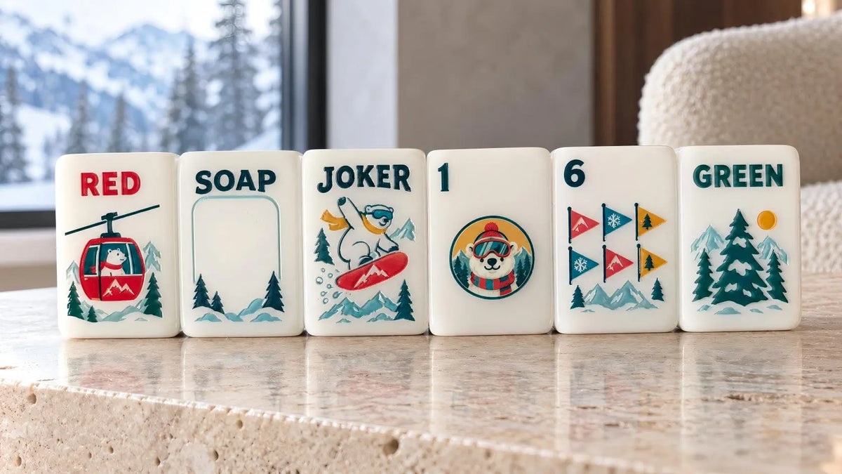 Polar Bear Ski Adventure Mahjong Tiles