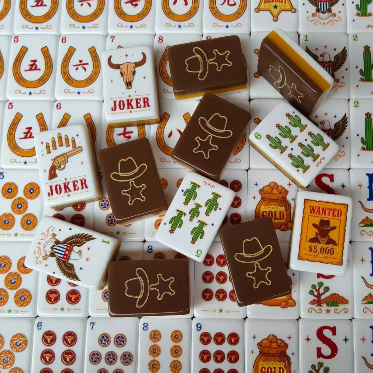 Wild West Cowboy Mahjong Tiles