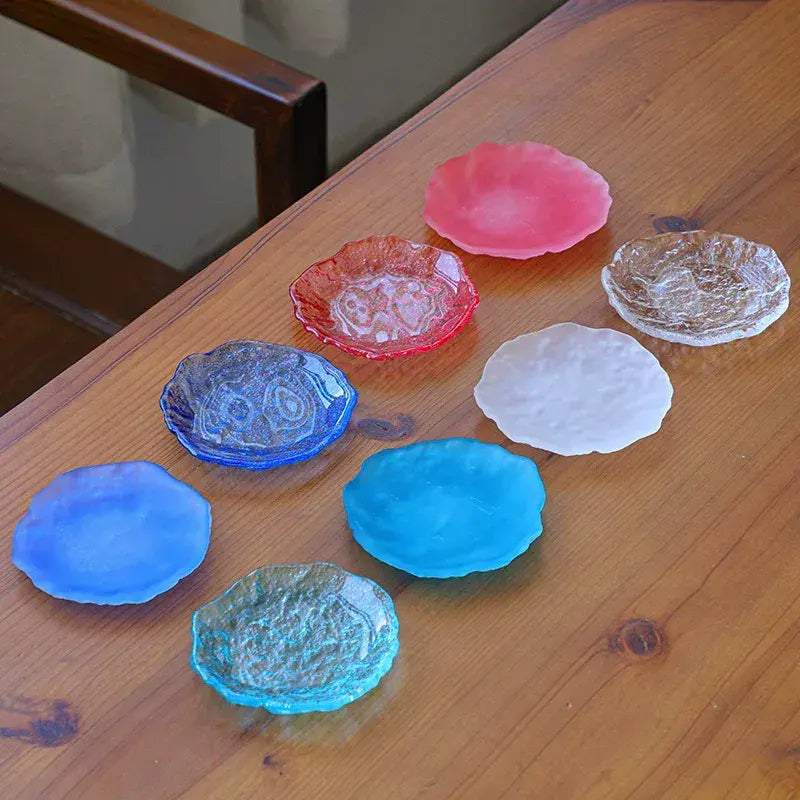 Glacier Textured Glass Mahjong Dice Dish