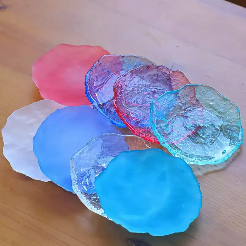Glacier Textured Glass Mahjong Dice Dish