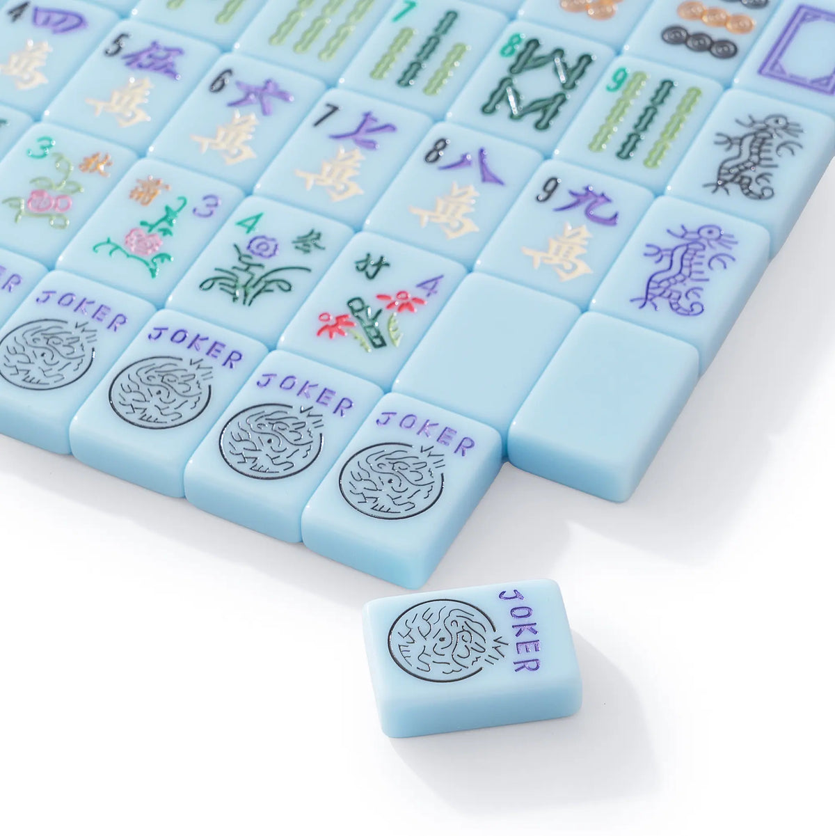 Pastel Blue Classic American Mahjong Tiles