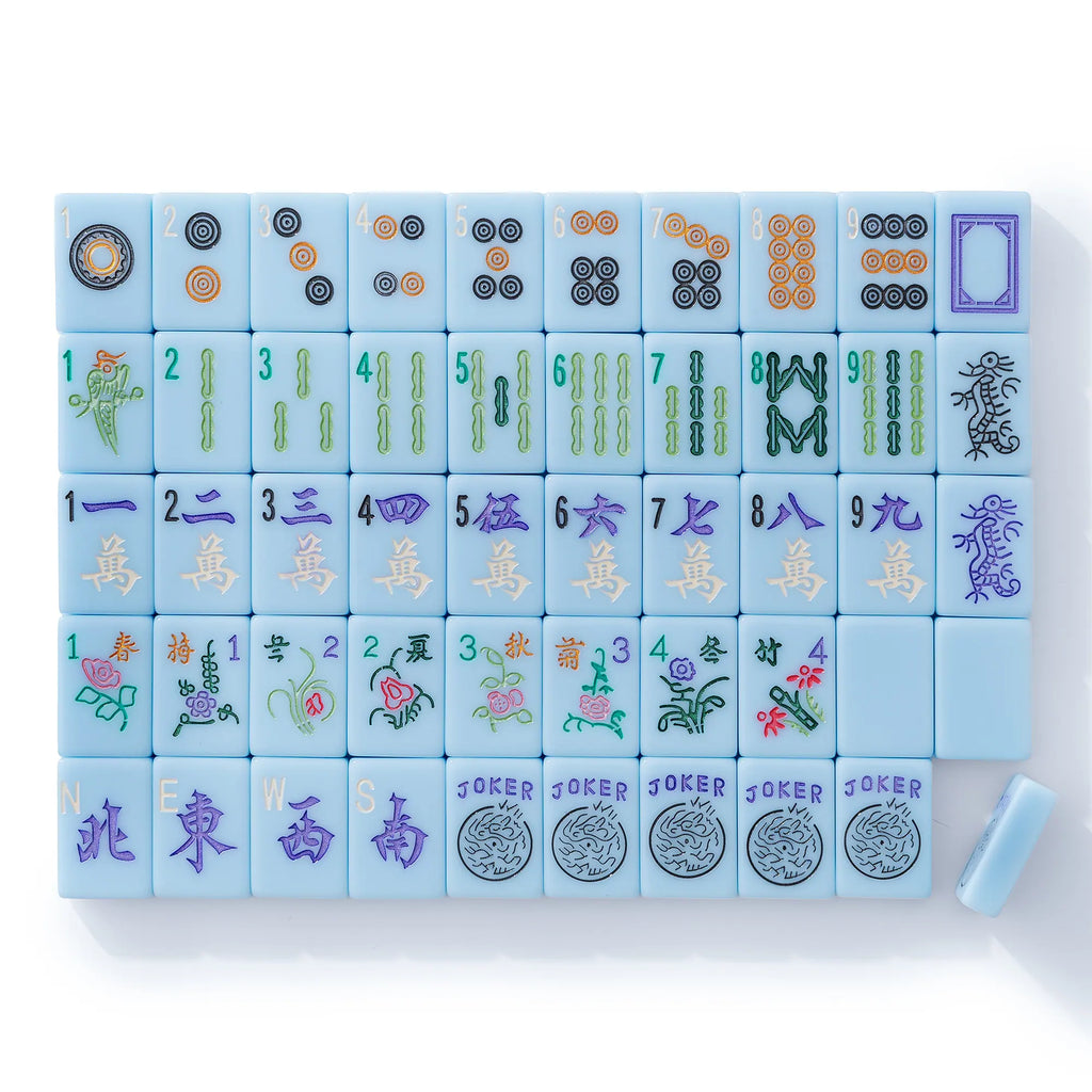 Pastel Blue Classic American Mahjong Tiles