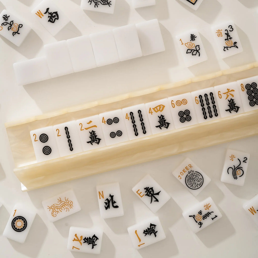 Black Gold Glitter American Mahjong Tiles