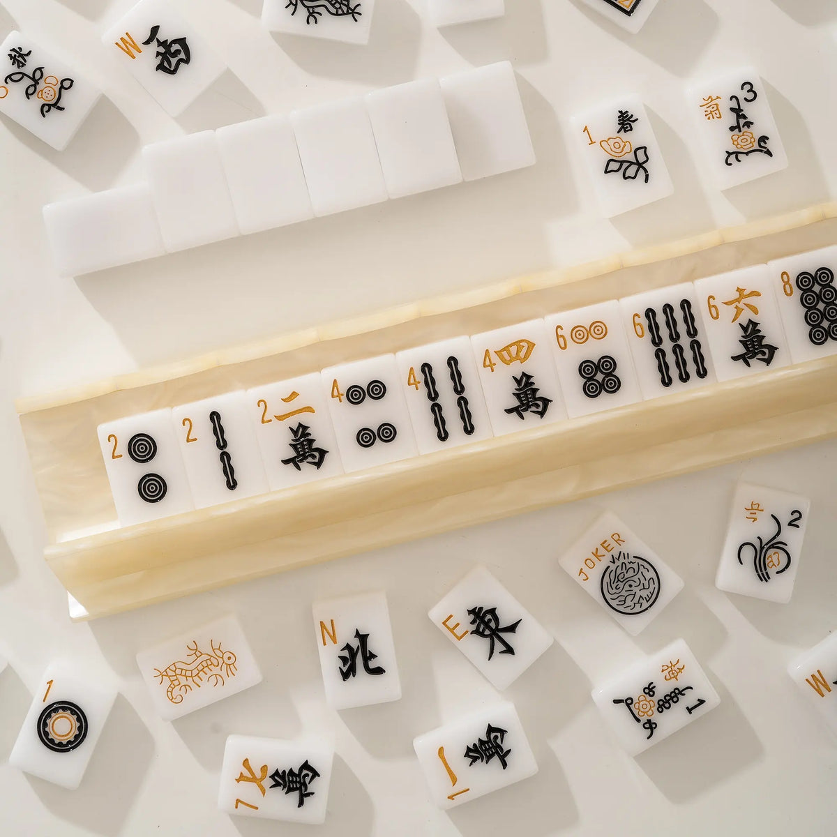 Black Gold Glitter American Mahjong Tiles
