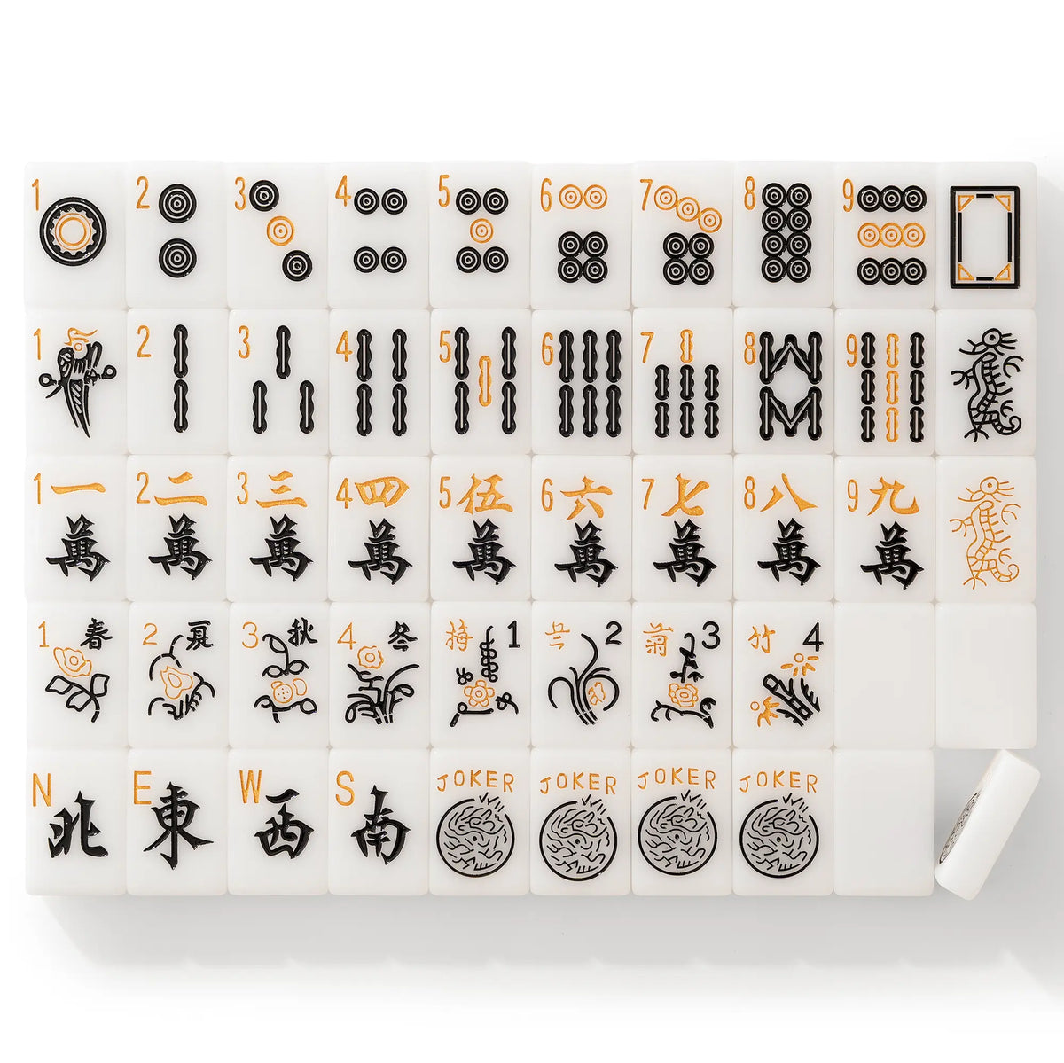 Black Gold Glitter American Mahjong Tiles