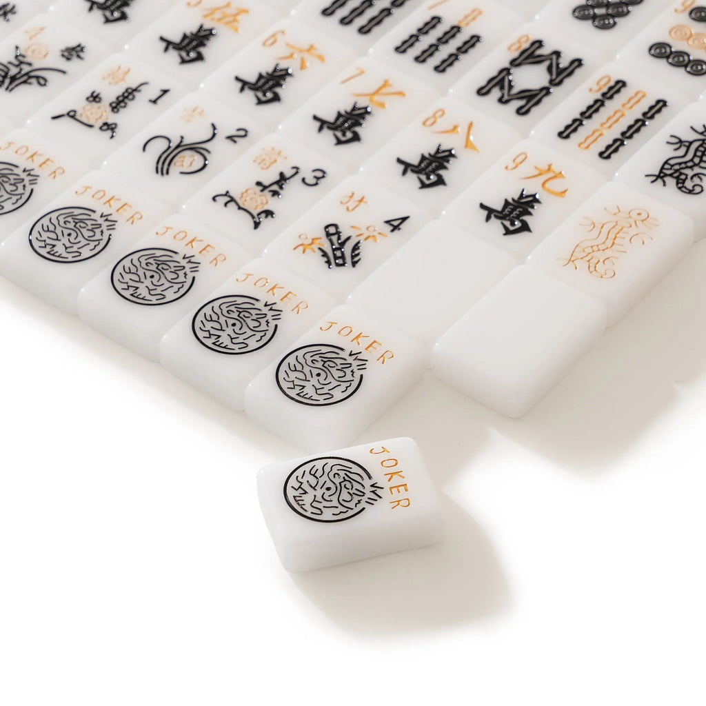 Black Gold Glitter American Mahjong Tiles