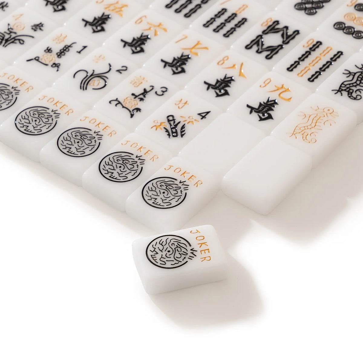 Black Gold Glitter American Mahjong Tiles