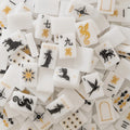 Celestial Myth Black Gold Glitter Mahjong Tiles