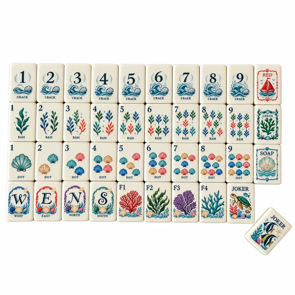 Mint Pearl Coral Reef American Mahjong Tiles