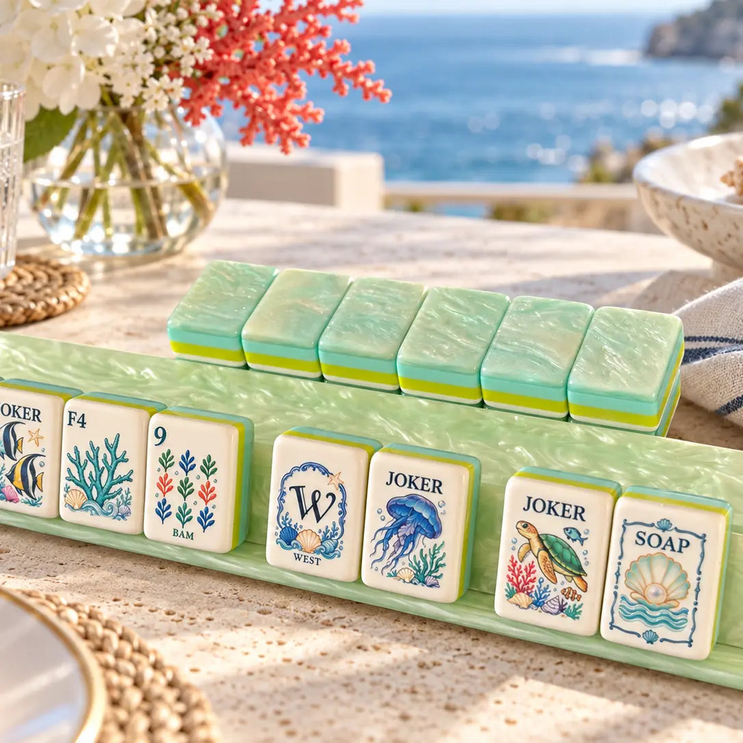 Mint Pearl Coral Reef American Mahjong Tiles