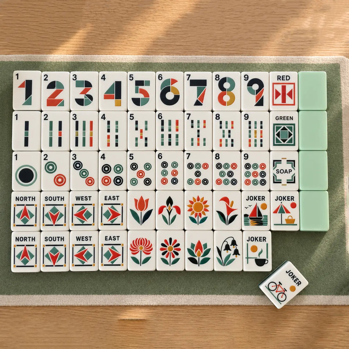 Bauhaus Retro American Mahjong Tiles