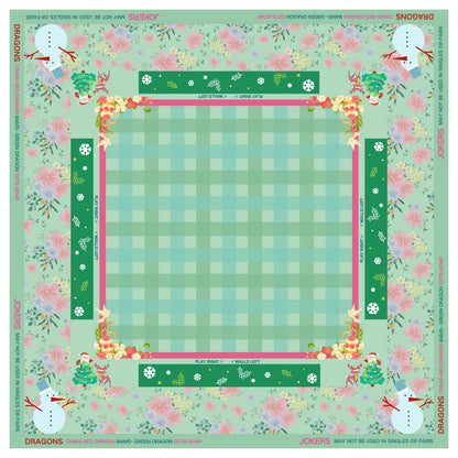 Vintage Christmas Mint Green Mahjong Mat