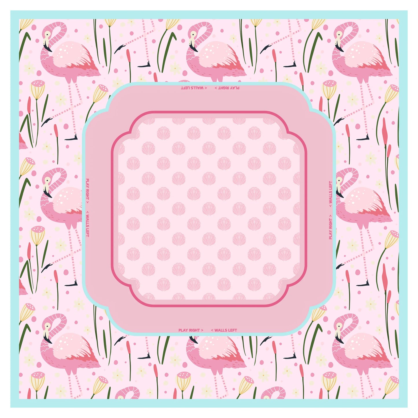 Preppy Pink Flamingo Mahjong Mat