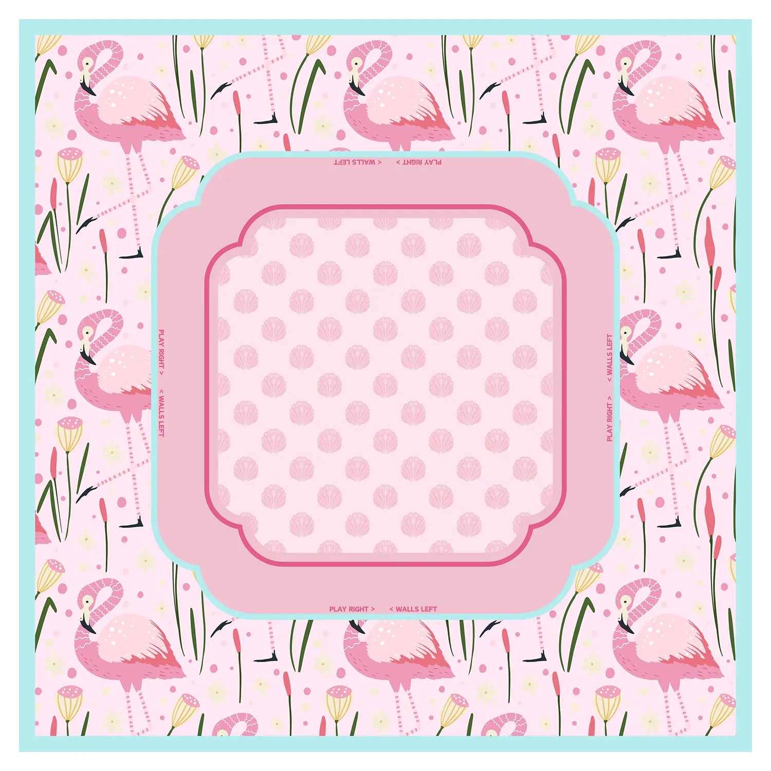 Preppy Pink Flamingo Mahjong Mat