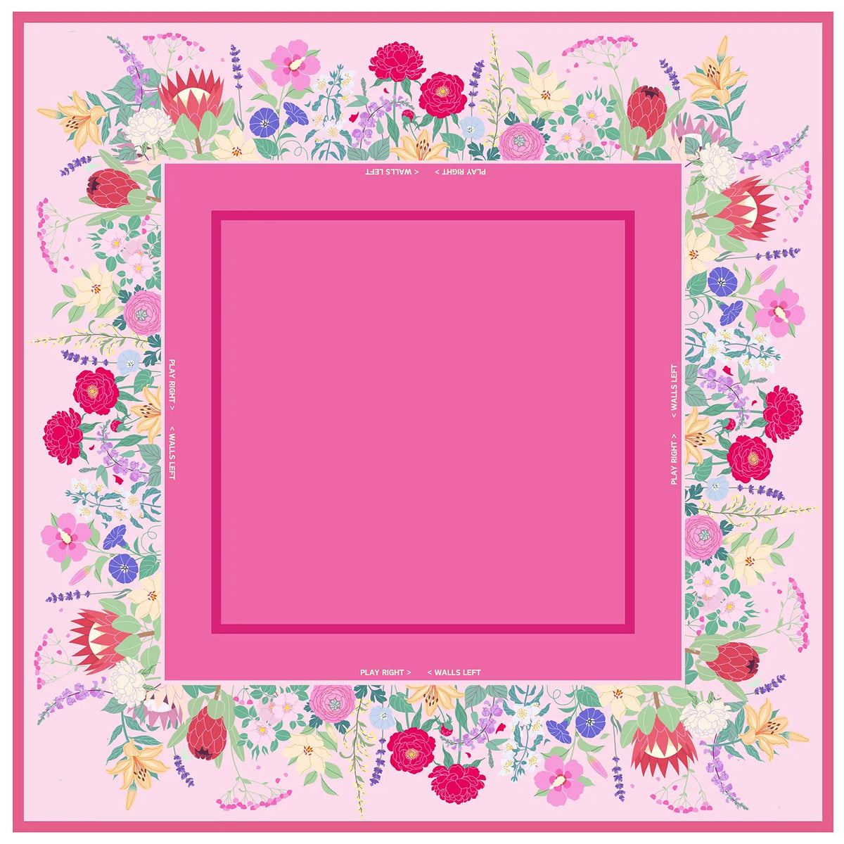 Cottagecore Magenta Floral Mahjong Mat