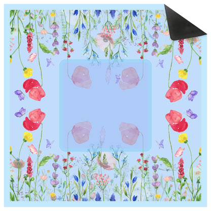 Watercolor Wildflower Meadow Mahjong Mat