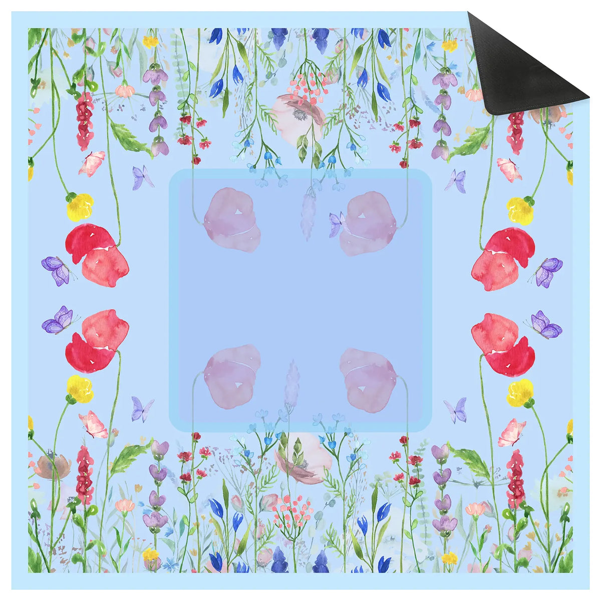 Watercolor Wildflower Meadow Mahjong Mat