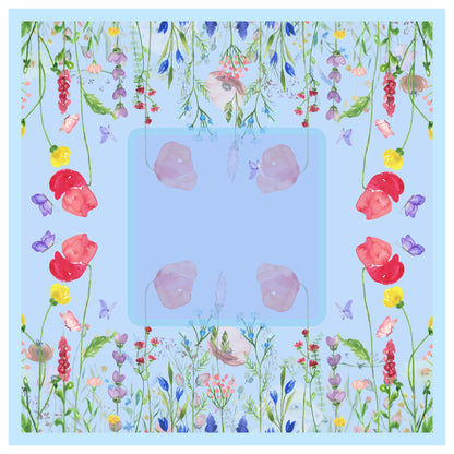 Watercolor Wildflower Meadow Mahjong Mat