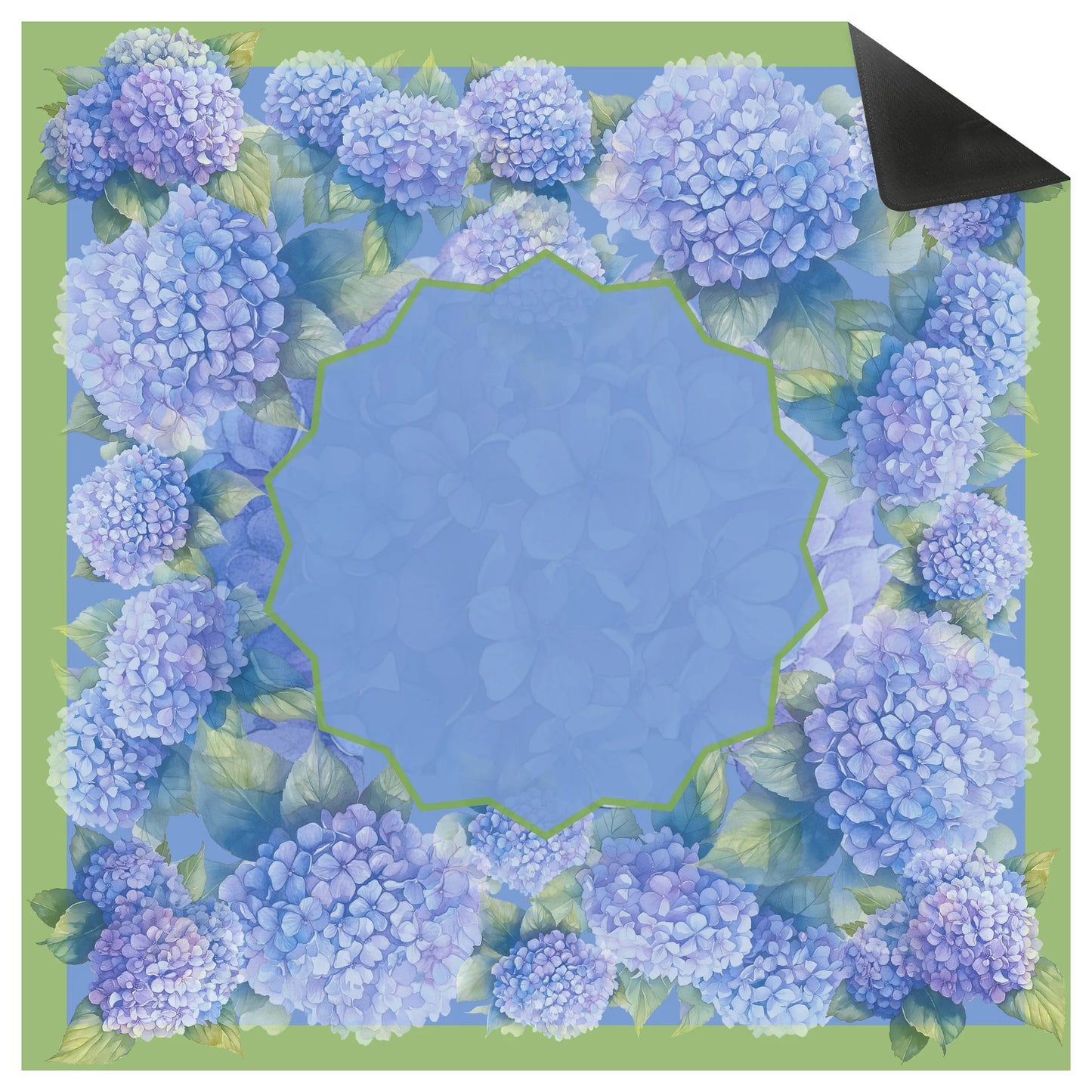 Preppy Lavender Hydrangea Garden Mahjong Mat