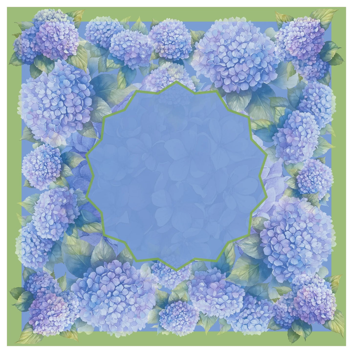 Preppy Lavender Hydrangea Garden Mahjong Mat