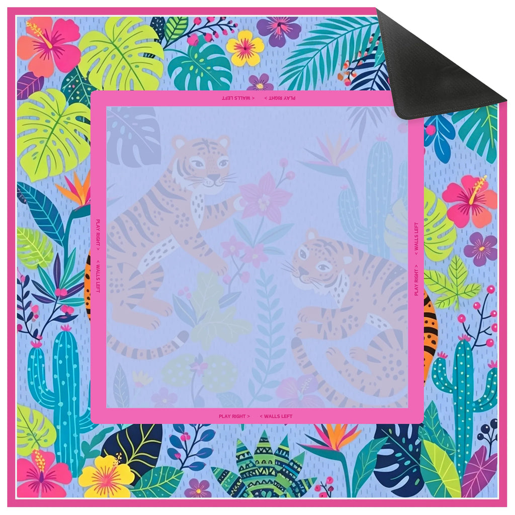 Tropical Tiger Magenta Mahjong Mat
