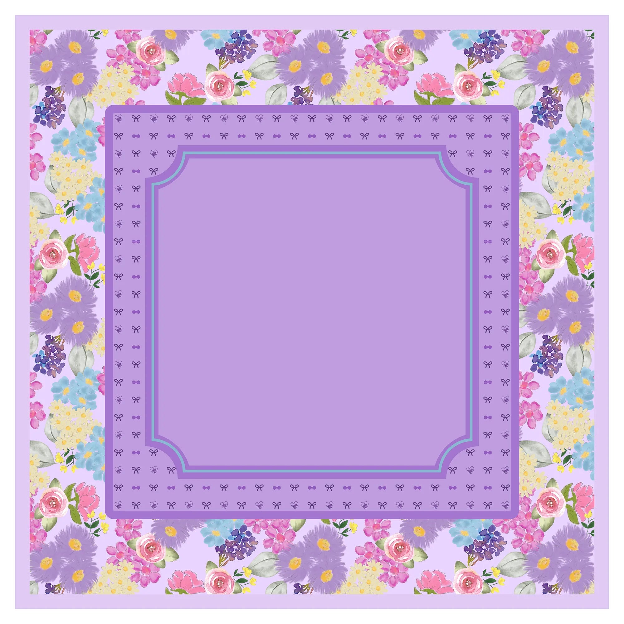 Grandmillennial Lavender Floral  Bows Mahjong Mat