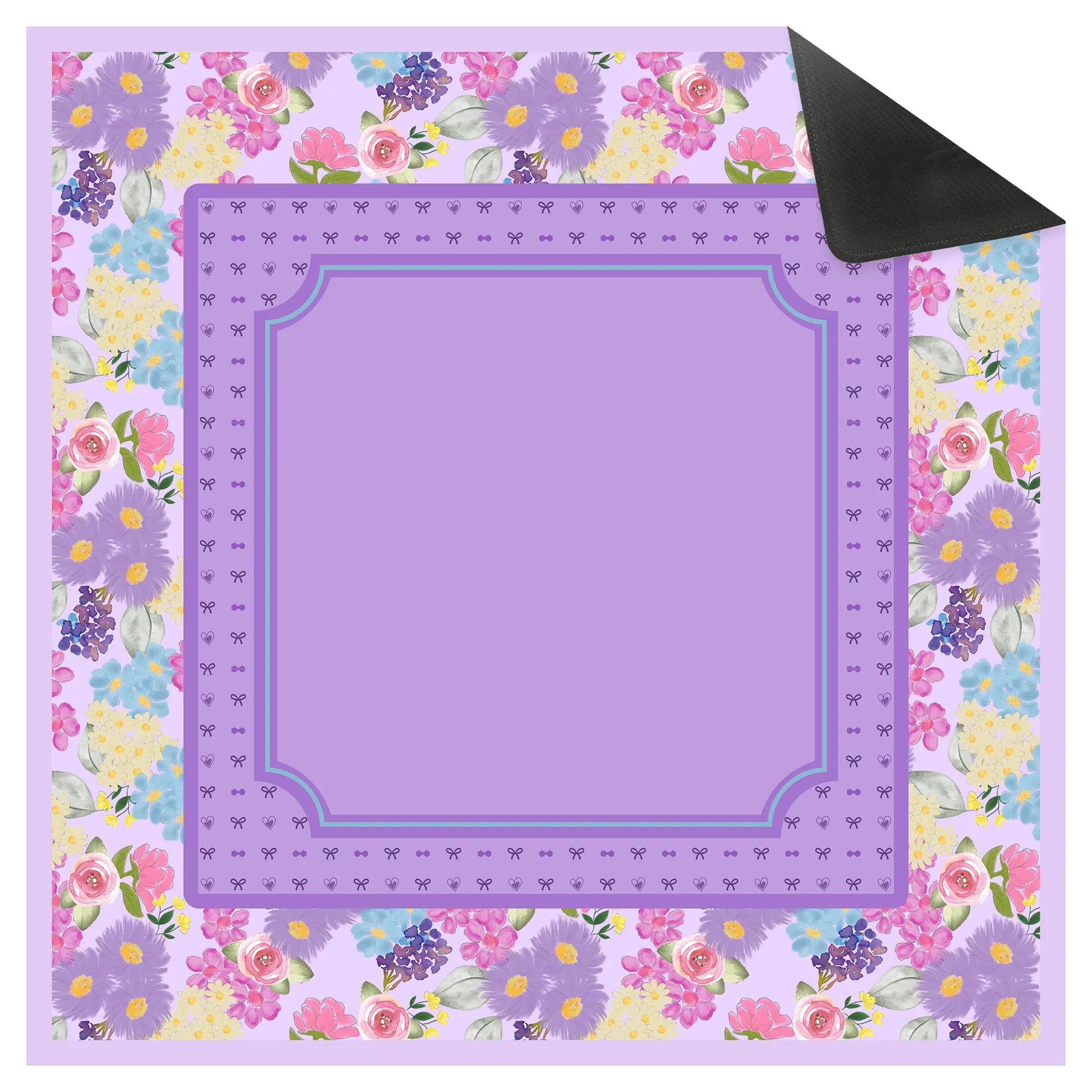 Grandmillennial Lavender Floral  Bows Mahjong Mat