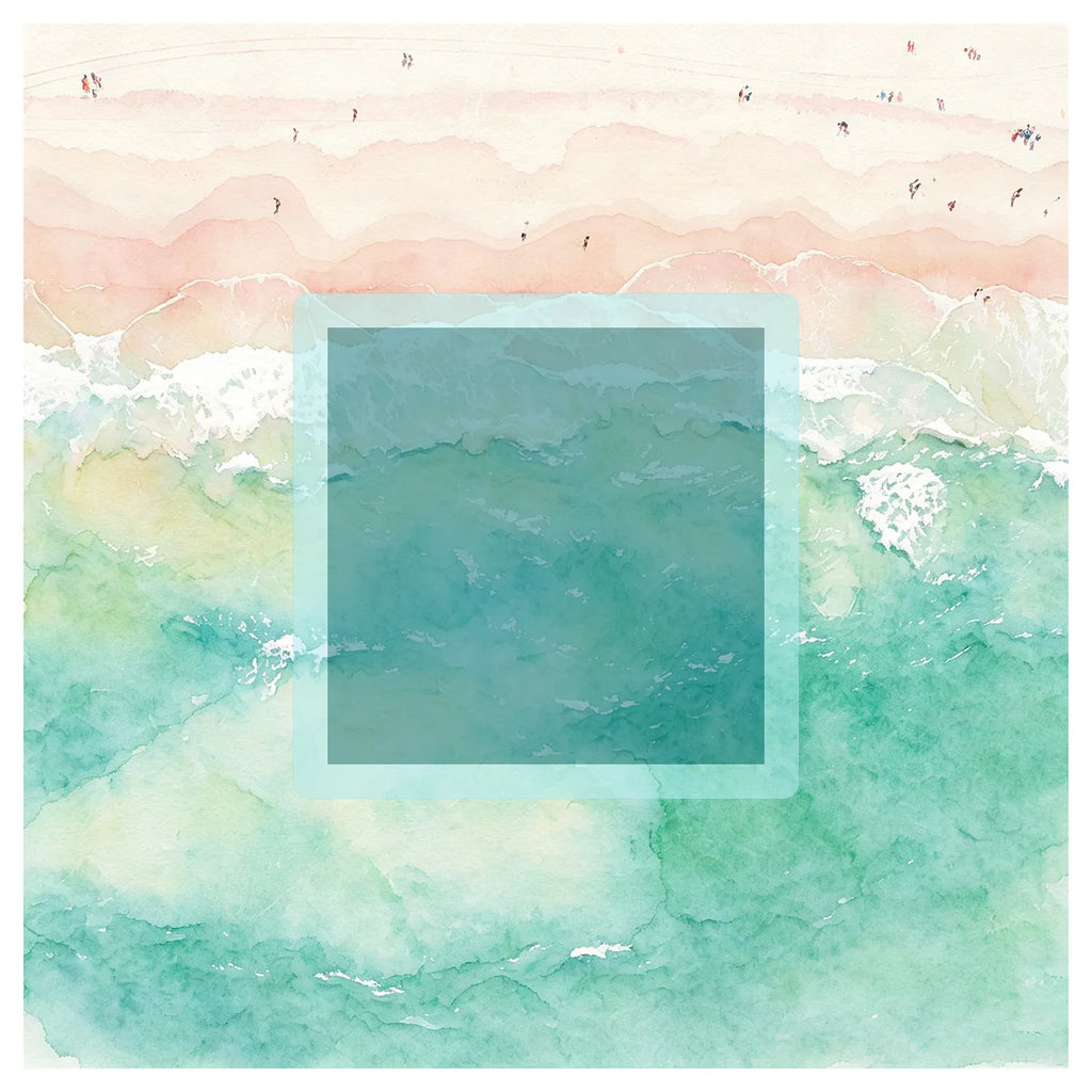 Watercolor Ocean Beach Resort Mahjong Mat