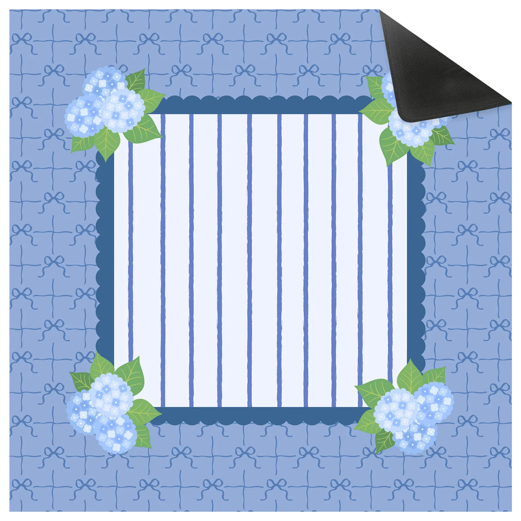 Hydrangea Bows Scalloped Stripe Mahjong Mat