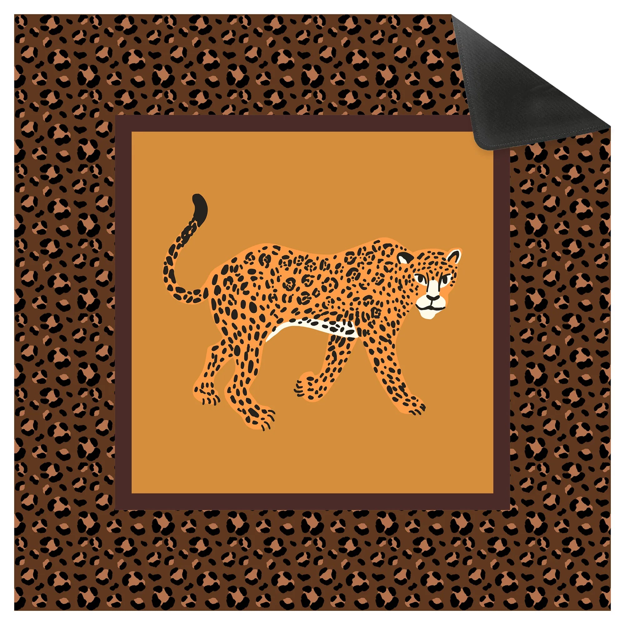 Wild Leopard Print Mahjong Mat
