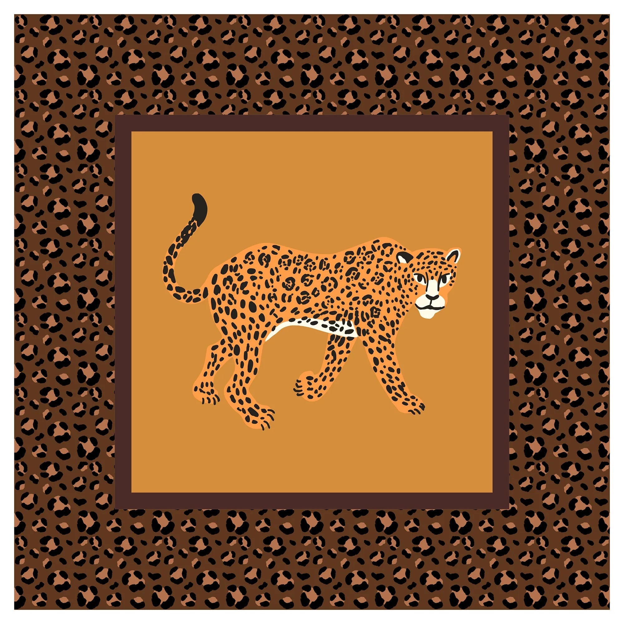 Wild Leopard Print Mahjong Mat