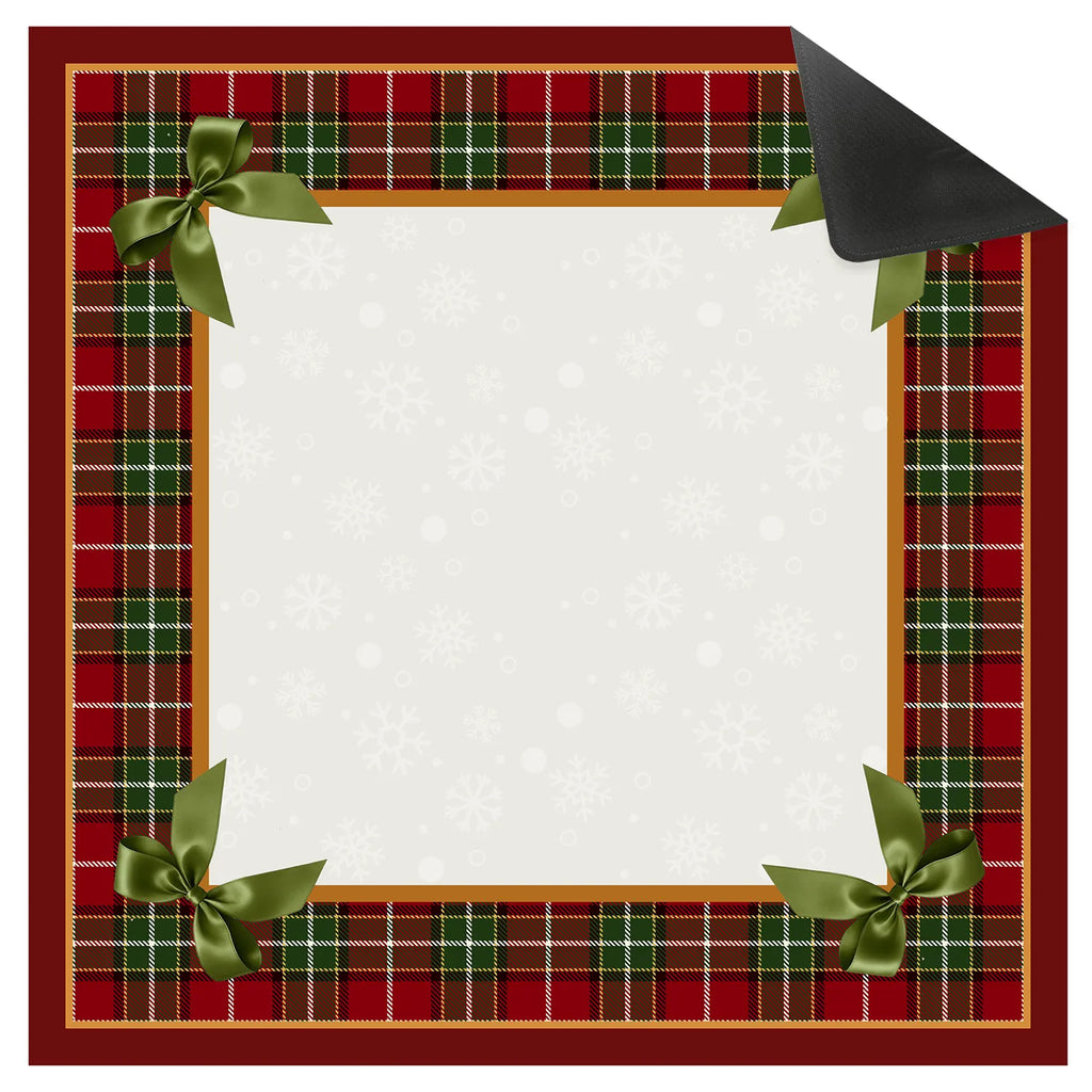 Christmas Ribbon Plaid Mahjong Mat