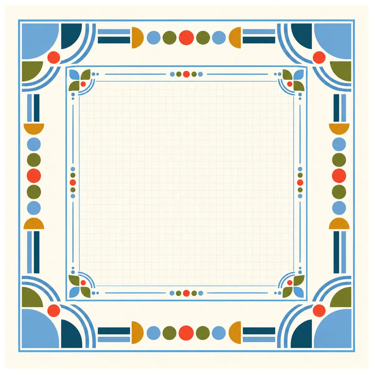 Retro Geometry American Mahjong Mat