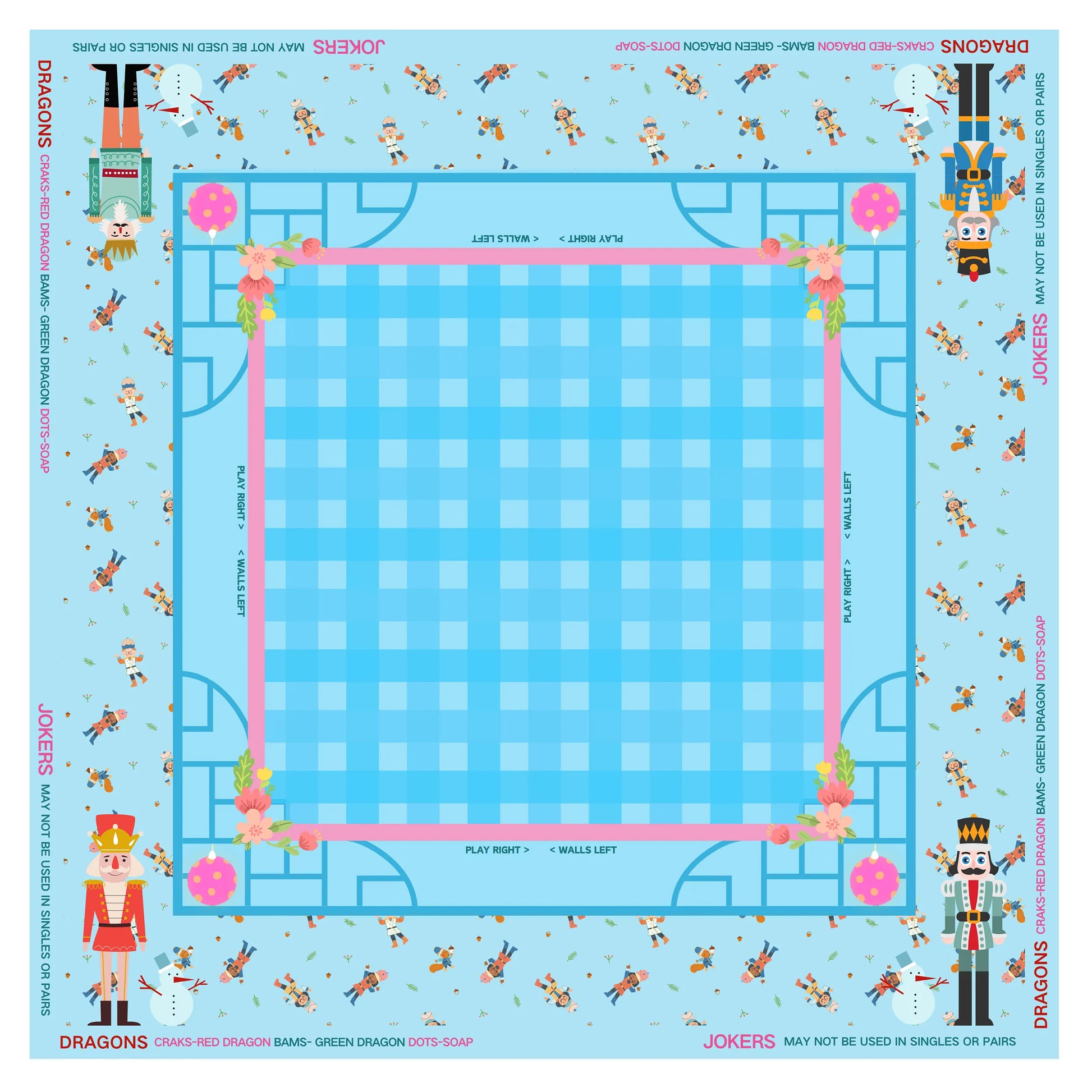 Christmas Nutcracker Plaid Mahjong Mat
