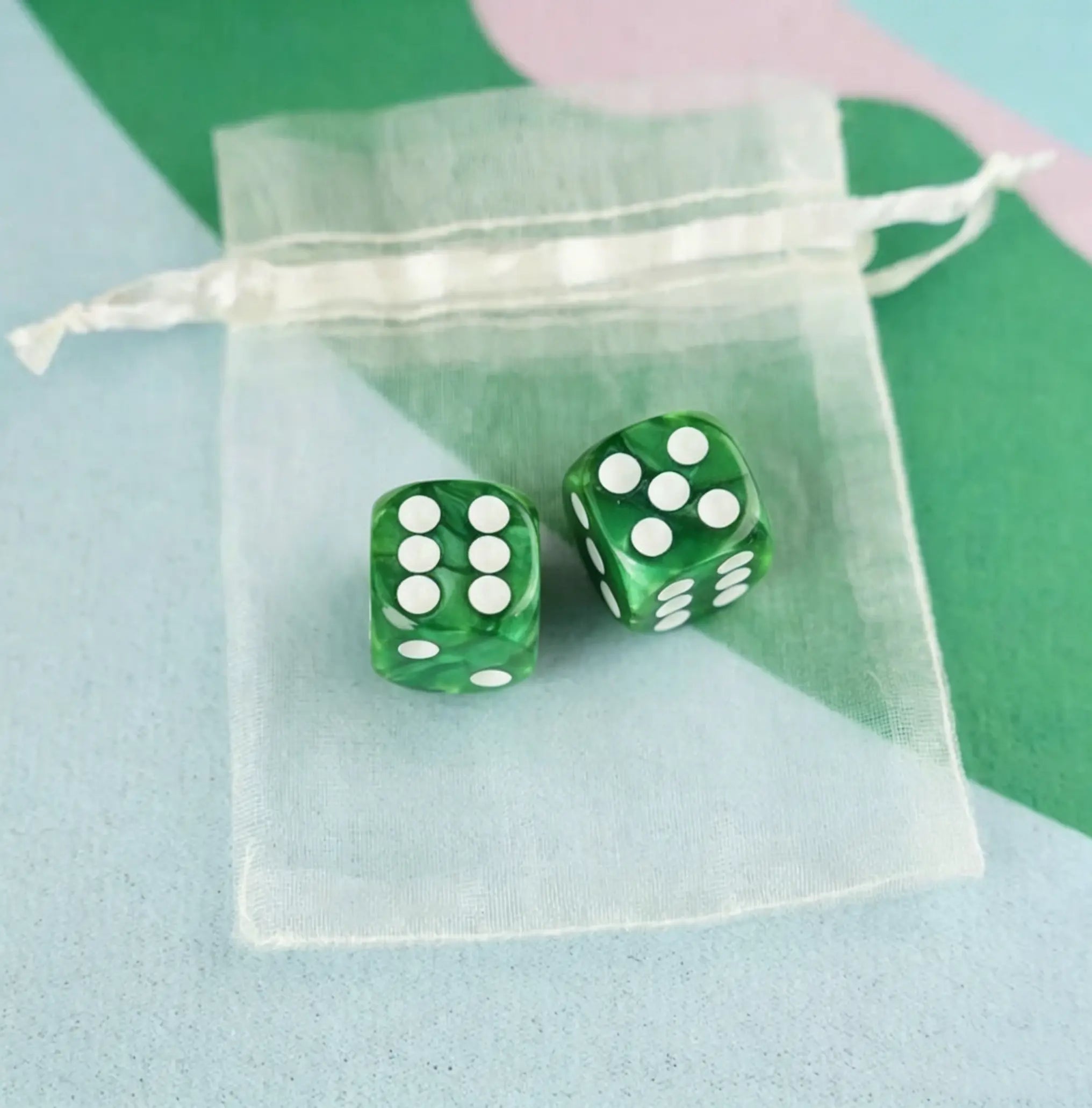 Jewel Swirl Acrylic Mahjong Dice
