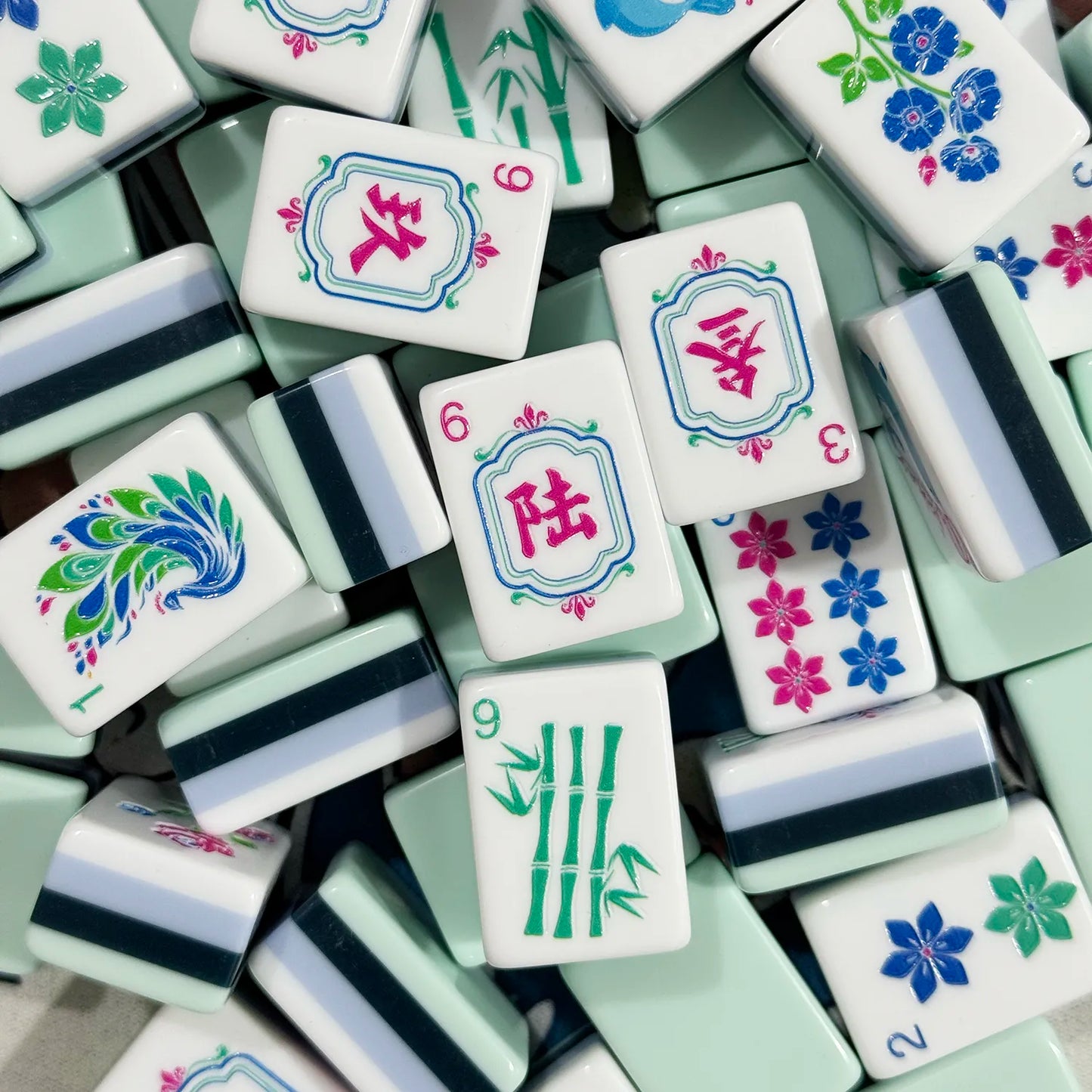 Mint Blossom Seal Mahjong Set
